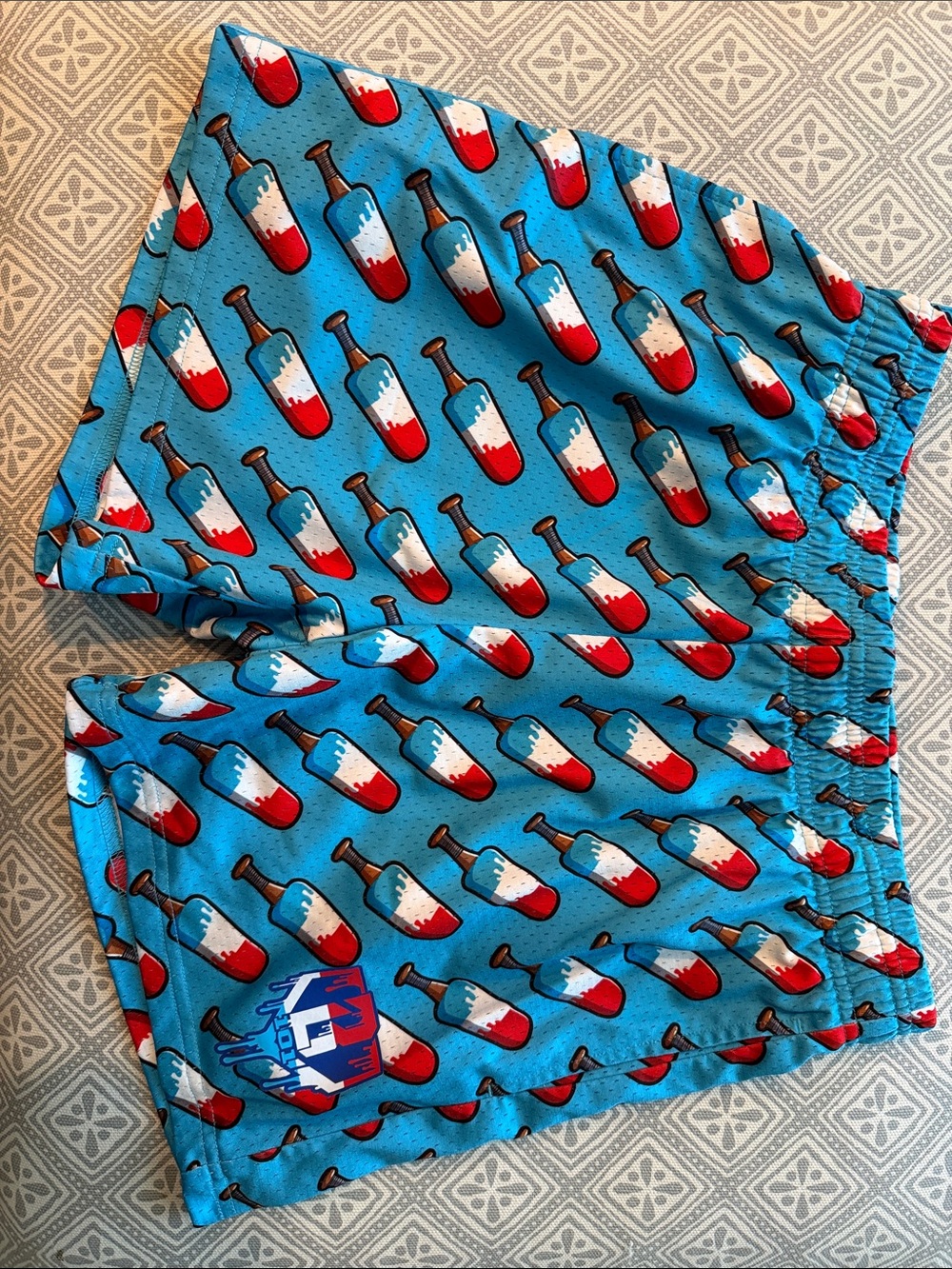 Men's Blue Popsicle-Print Athletic Shorts